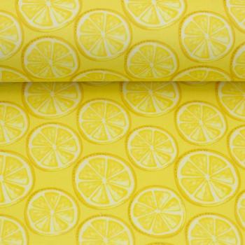 Baumwolldruck Fruits Zitronen auf Gelb von Swafing